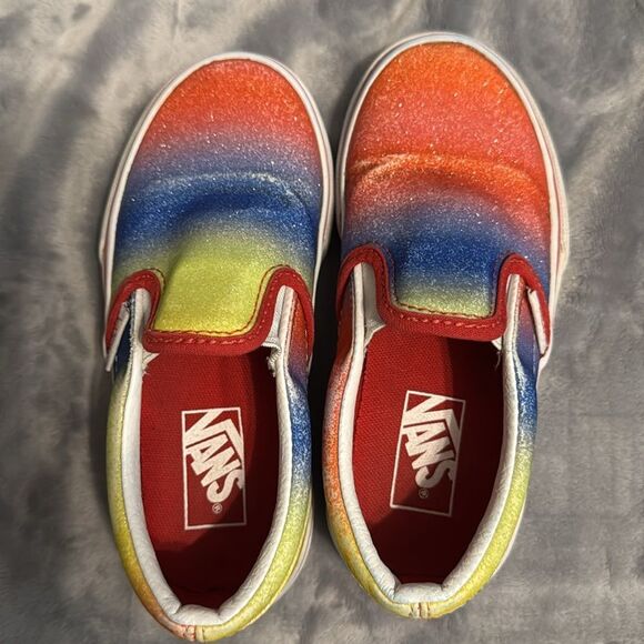 Vans Kids Slip-On Sneakers - Red, Blue, Yellow Blend - Picture 4 of 10